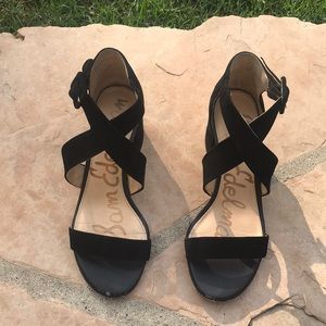 SAM EDELMAN Black Suede Heels